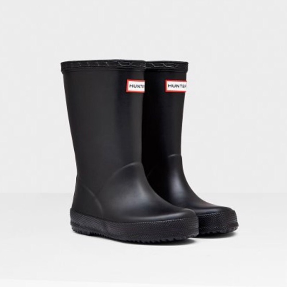 Kids black hunter rain boots size 12